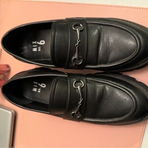 Mix No. 6 Black Loafers with Silver Accent